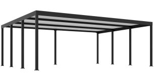 CarPort PREMIUM - wiata samochodowa 7x5 - antracyt CP119