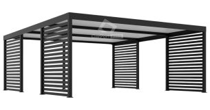CarPort PREMIUM - wiata samochodowa 6x5,5 - antracyt - zabudowa CP111
