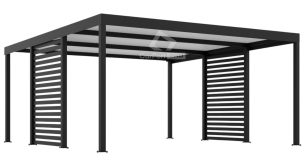 CarPort PREMIUM - Wiata samochodowa 5x5 Antracyt Zabudowa - CP101