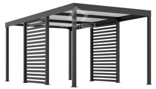 CarPort PREMIUM - wiata samochodowa 3x5 - antracyt - zabudowa CP105
