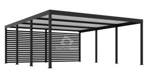 CarPort PREMIUM - wiata samochodowa 6x5,5 - zabudowa - antracyt CP107