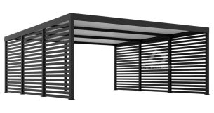 CarPort PREMIUM - wiata samochodowa 6x5,7 - antracyt - zabudowa CP110