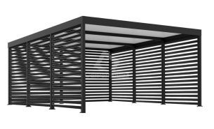 CarPort PREMIUM - wiata samochodowa 6x6 - antracyt - dodatkowa zabudowa CP125